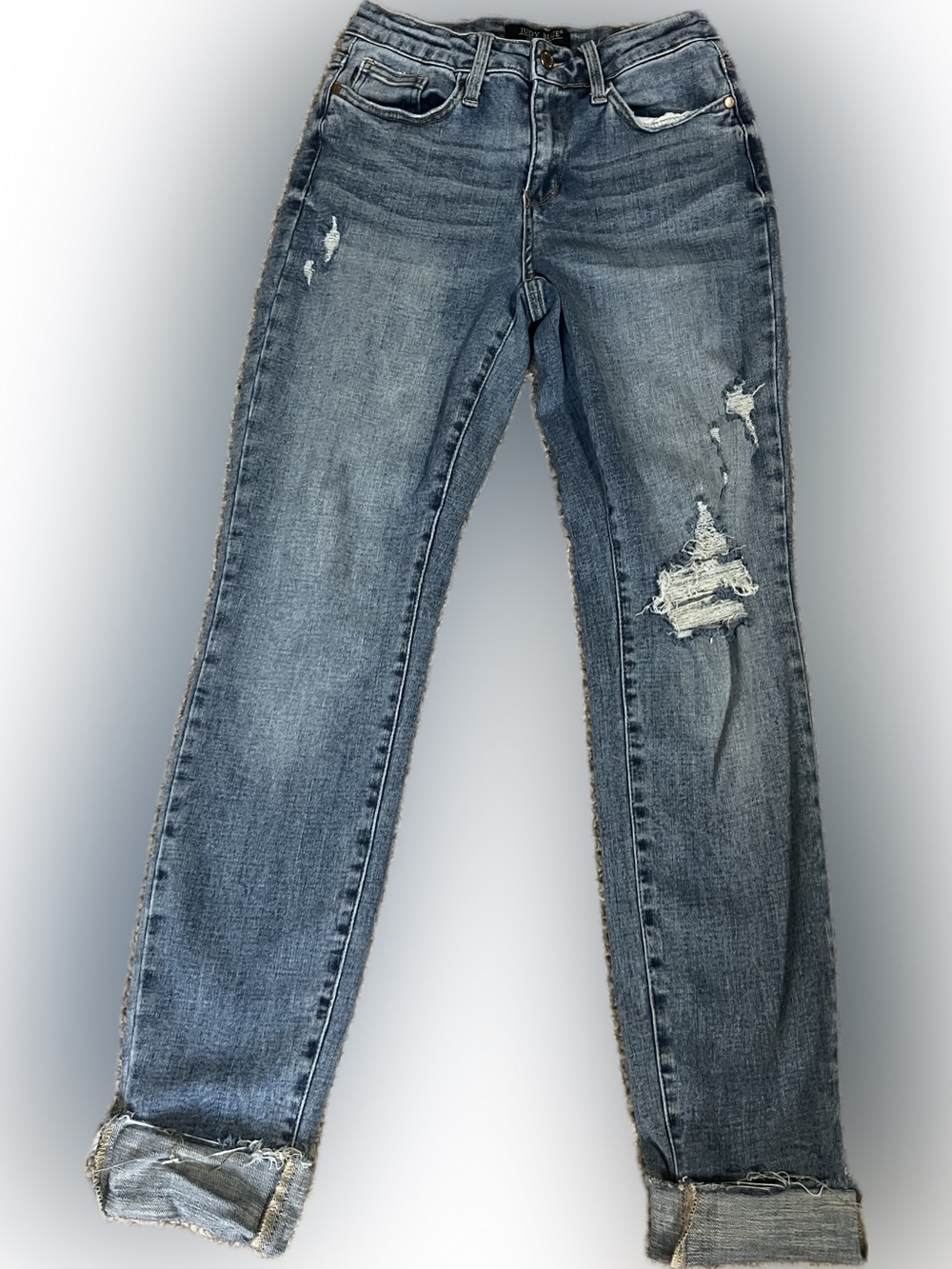 Judy Blue Medium Wash Ripped Skinny Jeans